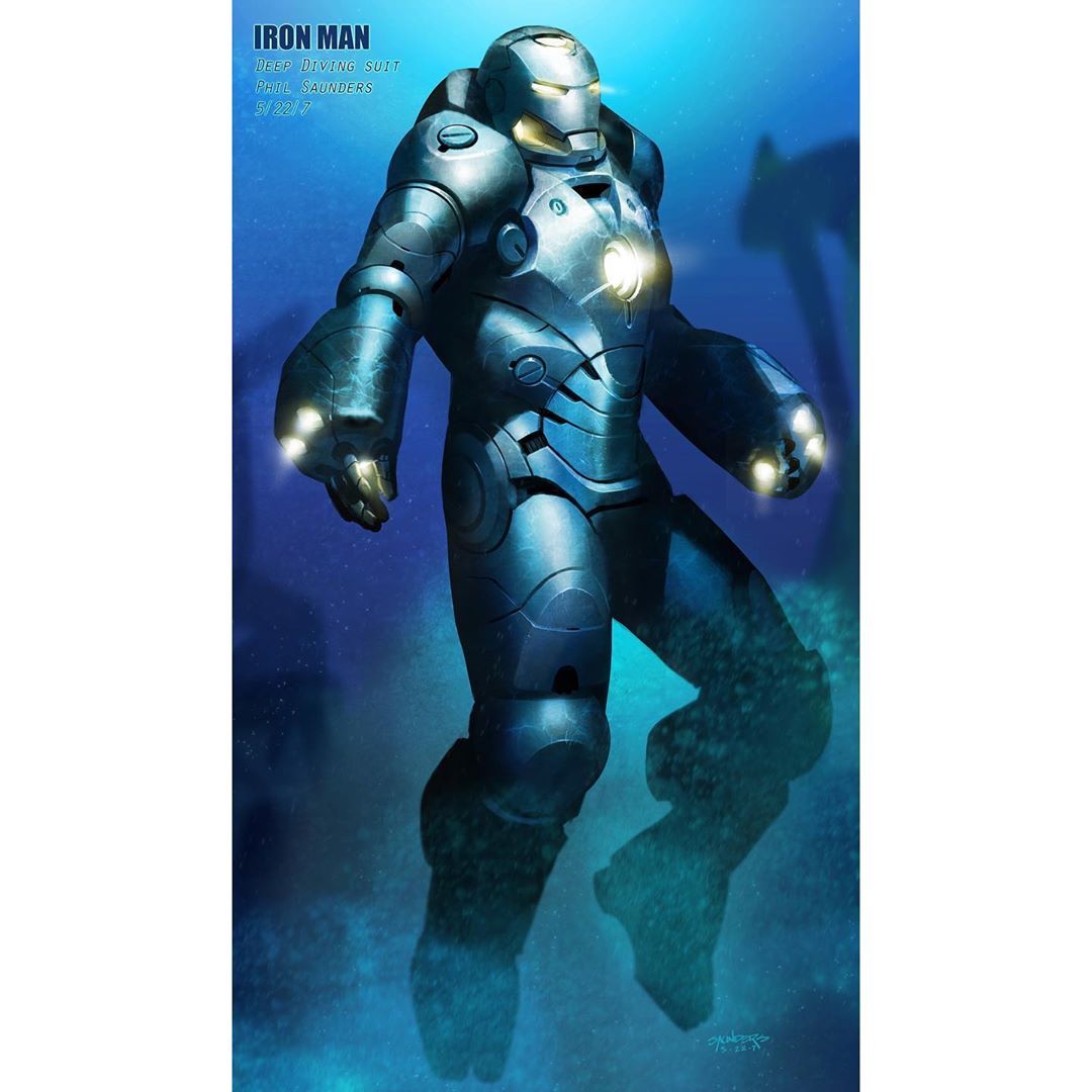 Концепт-арт «Железного человека 3» показал «подводный» костюм из первого «Железного  человека» 2008